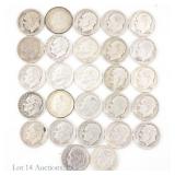 US 90%-Silver Roosevelt Dimes (ASW 1.95 Ozt), 27