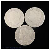 1896o, '99o & '01o Silver Morgan $1 ASW 2.2 Oz, 3