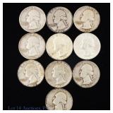 US 90%-Silver Washington 25c (ASW 1.8 Oz), 10