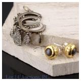 Sterling Silver Earrings (2 Pr - 1 w/ Diamonds)