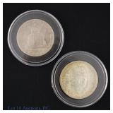 1925 & 1946s US 90%-Silver Comm. 50c, 2