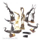 Hand Carved Buffalo Horn Animal Figures (8)