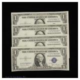 1935d US $1 Silv Cert - Blue Shld Cons S/N (CU), 4