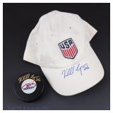 Kendall Coyne Signed Puck & Cap  "AS IS"