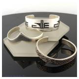 Three Sterling Silver Bracelets
