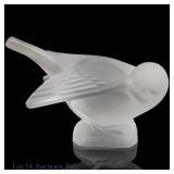 Lalique Crystal "Head Tucked" Sparrow Figurine