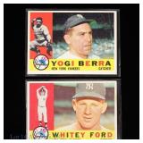 1960 Topps Yogi Berra and W. Ford Baseball Cards