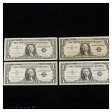 1957 USA $1 Silv Cert Star Notes & Cons. S/Ns (4)