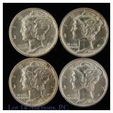 1940-1945 US Silver Mercury 10c (*BU - CH BU), 4