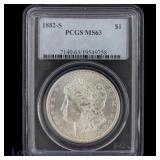 1882-S US Silver Morgan Dollar (PCGS MS63)
