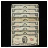 1928 - 1963 US $2 Legal Tender Notes - Red Seal, 8