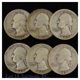US Silver Washington 25c (Better Dates!), 6