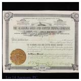 P. Garrett -Shot Billy the Kid Signed Mining Stock