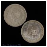 1952 & 1953 Mexico 72%-Silver Cinco Pesos (2)