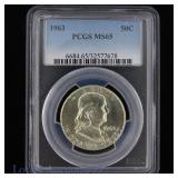 1963 (P) US Silver Franklin 50c (PCGS MS65)