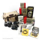 Canon AE-1 Film Camera, Lenses, Filters, Bag CIB