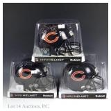 3 Mini Helmets Signed By Chicago Bears Players