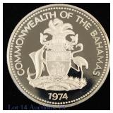 1974 Bahamas 92.5% Silver $5 (ASW 1.253 Ozt.)