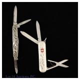 Victorinox & Krusius Bros Sterling Pocket Knives