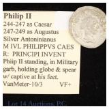 (244 AD) Roman Philip II Silver Anton (*VF+)