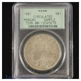1921 US Silver Morgan $1 (PCGS SAMPLE SLAB)
