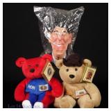 Ronald Reagan Plush Bears & Squeaky Head (3)