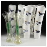 Miller Lite Arlington Beer Mugs, Yard Glasses (22)