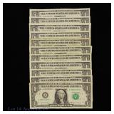 US $1 FRN Star Notes & Poker Hand S/Ns (11)