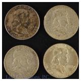 1948-1953 US 90%-Silver Franklin 50c (4)