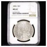 1896 (P) US Silver Morgan Dollar (NGC MS 62)