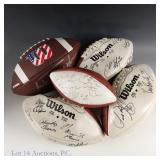 5 Footballs Signed By Former Chicago Bears