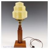 Art Deco Empire Table Lamp, Glass Stepped Globe