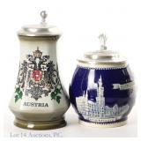 Gerz - Rathaus, King Austria Lidded Beer Steins, 2