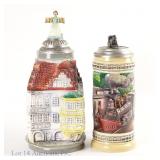 German Figural Lidded Beer Steins (2)