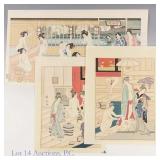Group of Japanese Woodblock Bathhouse Scenes