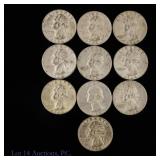 US 90%-Silver Washington 25c (ASW 1.8 Oz), 10