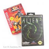 Sega Genesis Exo Squad & Alien 3 Games In Boxes