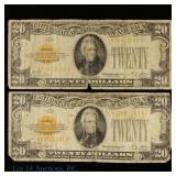 F-2402 US $20 Gold Certificates (2)