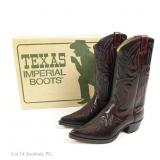 NIB M90 Burgundy Line Cowboy Boots Size 11D