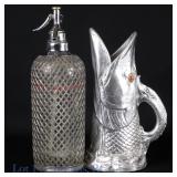 Arthur Court Fish Pitcher, Sparklets Soda Bottle