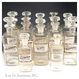 Vintage Square Apothecary Glass Bottles (12)