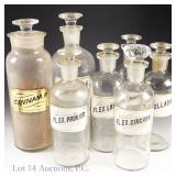 Vintage Round Apothecary Glass Bottles (7)