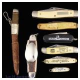 Vintage Pocket Knives (7) & Finnish Puukko Knife