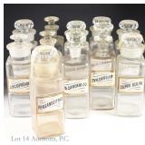Vintage Square Apothecary Glass Bottles (12)