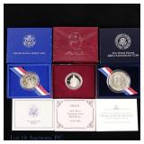 US 90%-Silver & Clad Comm 50c & $1 w/ OGP/COA (3)