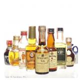 Bourbon, Whisky, Rum, Gin, Liqueur MINI Bottles, 9