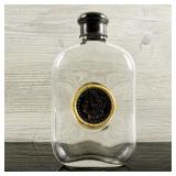 Glass Flask Sterling Cap 1889 Morgan Silver Dollar