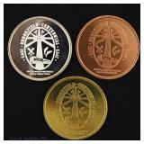 1993 Brookfield IL 100th 3-Medal Set (ASW 0.5 OZ)