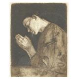 Kathe Kollwitz "Girl Praying" Etching