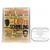 Max Schmeling Signed Fight Handbill (Repro.)